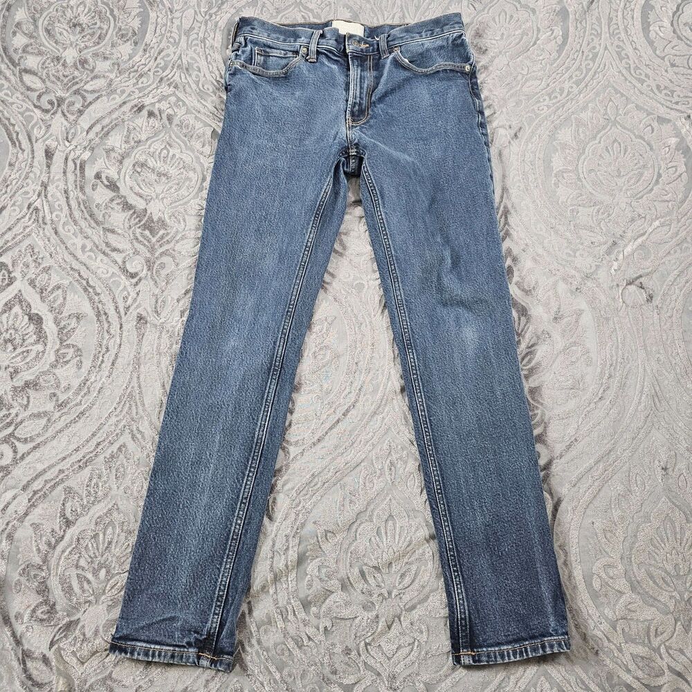 Everlane Jeans Mens 32x30* Blue Denim Stretch Slim Fit Tapered Distressed Preppy